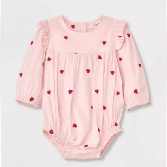 Cat & Jack Embroidered
Heart Bubble Romper ♥️ - Picture 1 of 3